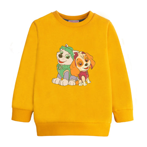 PAW GIRLS ORANGE SHADE FLEECE SWEAT-SHIRT