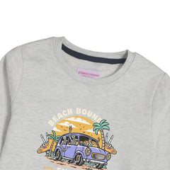 BEACH BOUND OATMEAL BOYS LONG SLEEVE FLEECE SWEAT-SHIRT