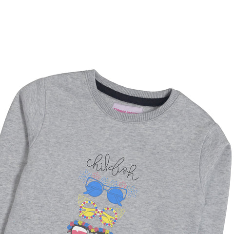 CHILLUM JUNIOR GIRLS GREY HEADER COLOR FLEECE TRACK SUIT