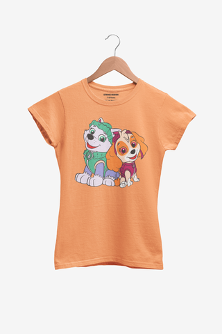 PAW JUNIOR ORANGE COLOR GIRLS T.SHIRT