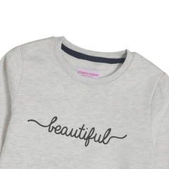 BEAUTIFUL GIRLS OATMEAL SHADE FLEECE SWEAT-SHIRT