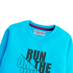 RUN ON THE WILD SIDE SKY BLUE COLOR BOYS LONG SLEEVE SWEAT-SHIRT