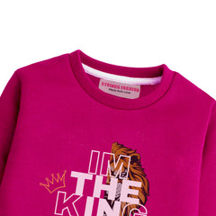 I'M THE KING RED COLOR BOYS LONG SLEEVE SWEAT-SHIRT