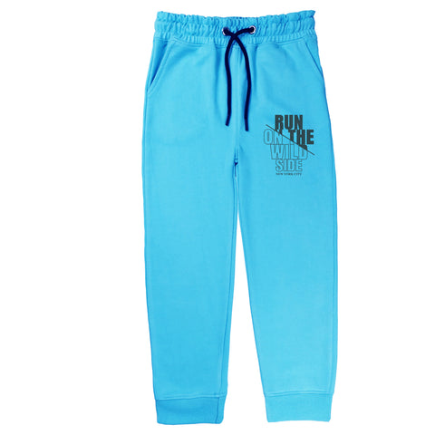 On The Run Junior Boy Track Suit Sky Blue TERYY FABRIC