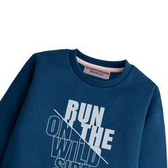 RUN ON THE WILD SIDE NAVY BOYS LONG SLEEVE SWEAT-SHIRT