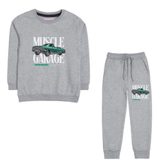 MUSCLE GARAGE JUNIOR BOY GREY HEADER TRACK SUIT