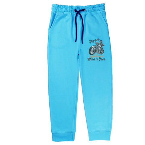 MOTORCYCLE JUNIOR BOY SKY BLUE TERYY FABRIC TRACK SUIT