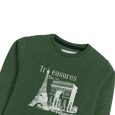 TREASURE JUNIOR BOYS ARMY COLOR SWEAT-SHIRT
