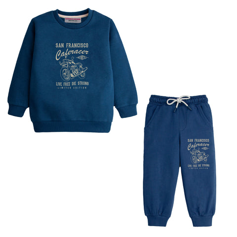 SAN FRANCISCO JUNIOR BOY BLUE HEADER COLOR FLEECE TRACK SUIT