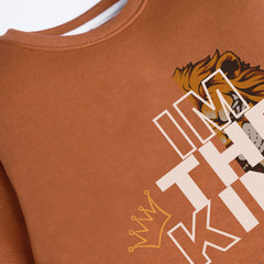 I'M THE KING LIGHT BROWN COLOR BOYS LONG SLEEVE SWEAT-SHIRT