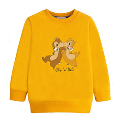 GIRLS ORANGE SHADE FLEECE SWEAT SHIRT CHIP AND DALE