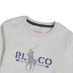 POLO OATMEAL BOYS LONG SLEEVE SWEAT-SHIRT