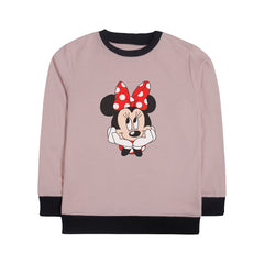 MINNIE 2 JUNIOR PINK HEADER COLOR GIRLS LONG SLEEVE SWEAT-SHIRT