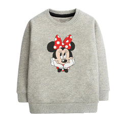 MINNIE JUNIOR GREY HEADER COLOR GIRLS LONG SLEEVE SWEAT-SHIRT