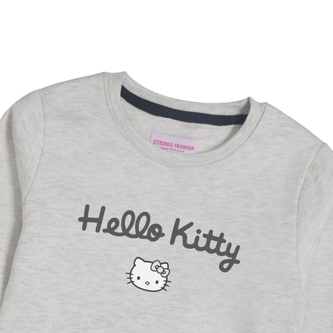 HELLO KITTY GIRLS OATMEAL SHADE FLEECE SWEAT-SHIRT