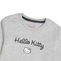 HELLO KITTY GIRLS OATMEAL SHADE FLEECE SWEAT-SHIRT