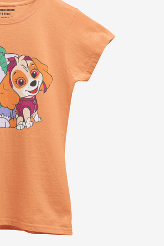 PAW JUNIOR ORANGE COLOR GIRLS T.SHIRT