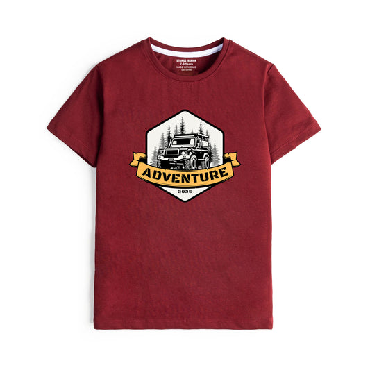 MAROON GRAPHICS ADVENTURE T-SHIRT 2000