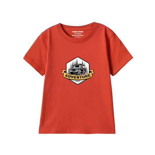 RED GRAPHICS ADVENTURE T-SHIRT 2000
