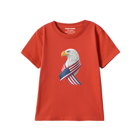 RED GRAPHICS AMERCIAN FLAG T-SHIRT