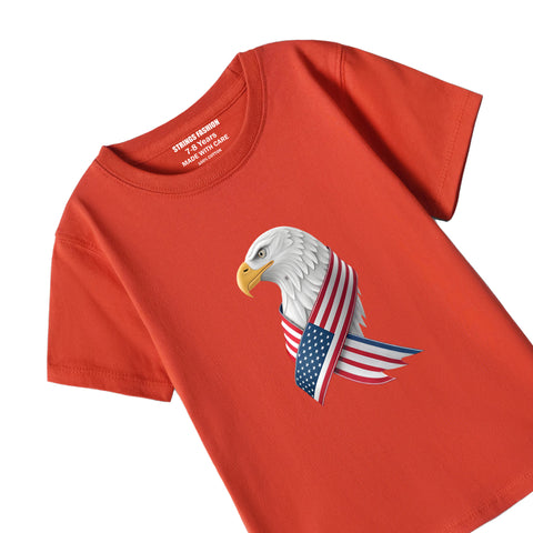 RED GRAPHICS AMERCIAN FLAG T-SHIRT