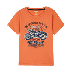 AMERICAN BIKE BOYS SHORT SLEEVE ORANGE T.SHIRT & BOXES SHORTS (SF-28901)