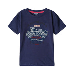 AMERICAN BIKE BOYS SHORT SLEEVE NAVY T.SHIRT & FOOTBALL PRINTED SHORTS (SF-28401)