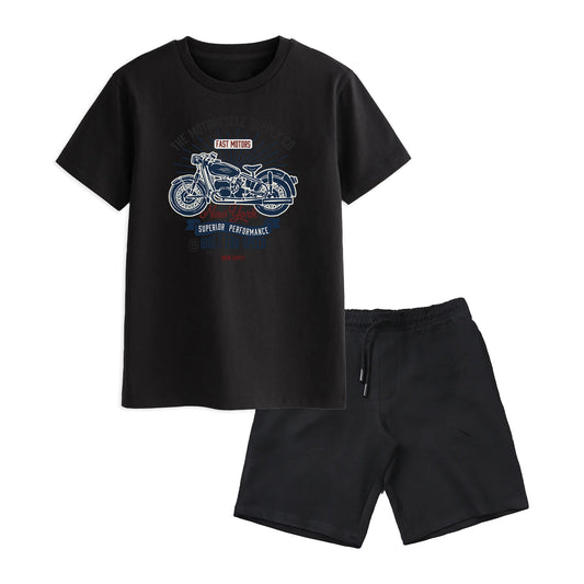 AMERICAN BIKE BOYS SHORT SLEEVE BLACK T.SHIRT & SHORTS 1800
