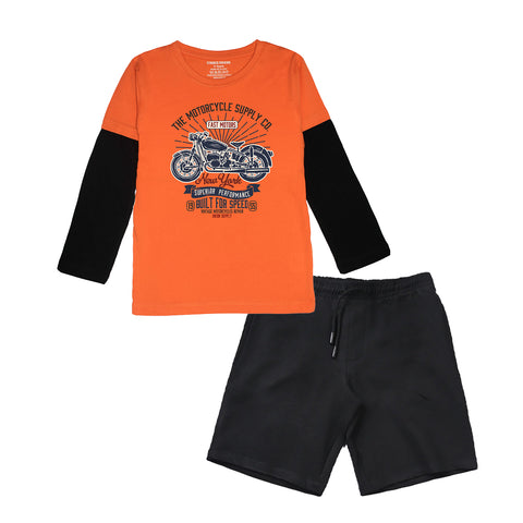 AMERICAN BIKE BOYS LONG SLEEVE T.SHIRT & SHORTS (SF-25701)