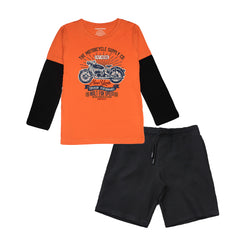 AMERICAN BIKE BOYS LONG SLEEVE T.SHIRT & SHORTS (SF-25701)