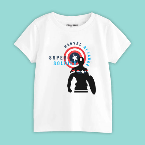 AMERICAN SOLDIER BOYS SHORT SLEEVE WHITE T.SHIRT & BLACK SHORTS (SF-27902)