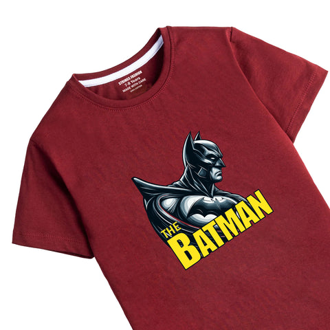 MAROON GRAPHICS BATMAN T-SHIRT