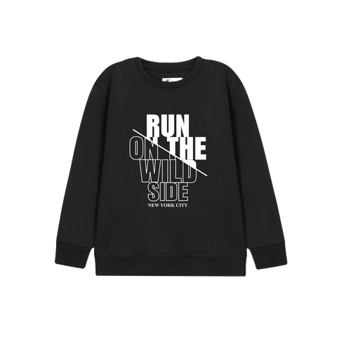 RUN ON THE WILD SIDE BLACK COLOR BOYS LONG SLEEVE SWEAT-SHIRT