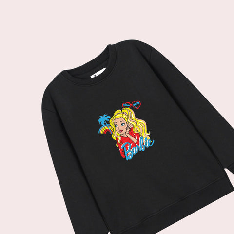 BARBIE BLACK COLOR Girls Long Sleeve Sweat-Shirt