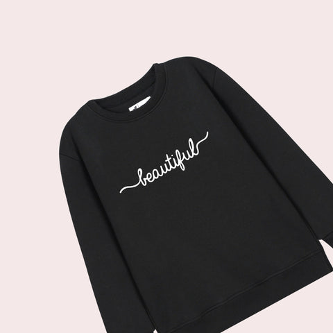 BEAUTIFUL PRINTED BLACK COLOR Girls Long Sleeve Sweat-Shirt