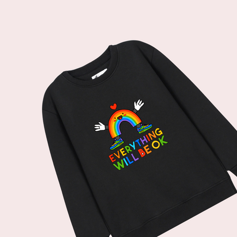 EVERYTHING BLACK COLOR BOYS LONG SLEEVE SWEAT-SHIRT
