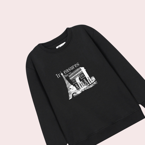 TREASURE BLACK COLOR BOYS LONG SLEEVE SWEAT-SHIRT