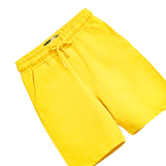 YELLOW COLOR BOYS TERRY SHORTS