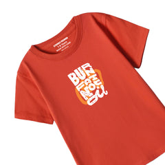 BURN FATE NOTE OIL PRINTED RED JUNIOR BOYS T.SHIRT