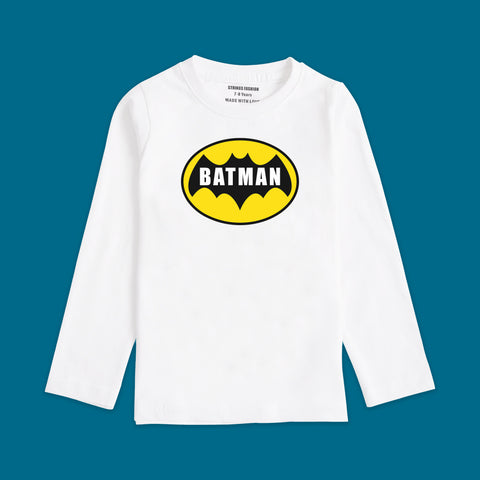 BATMAN BOYS LONG SLEEVE WHITE T.SHIRT & SHORTS (SF-27702)