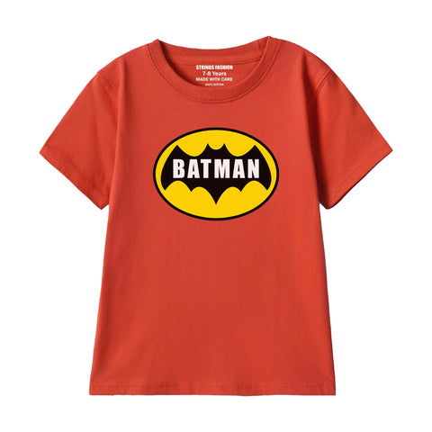BATMAN BOYS SHORT SLEEVE RED T.SHIRT & FOOTBALL PRINTED SHORTS