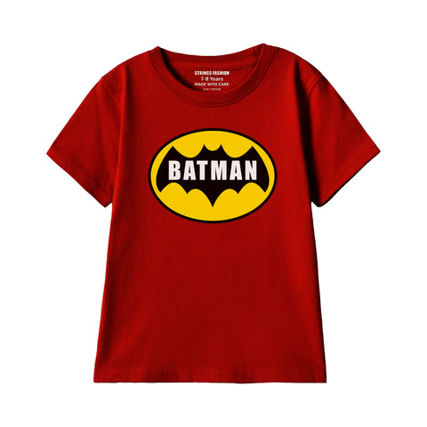 BATMAN BOYS SHORT SLEEVE MEHROON T.SHIRT &  SHORTS (SF-29302)