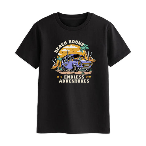 BEACH BOUND BOYS SHORT SLEEVE BLACK T.SHIRT & SHORTS (SF-27803)