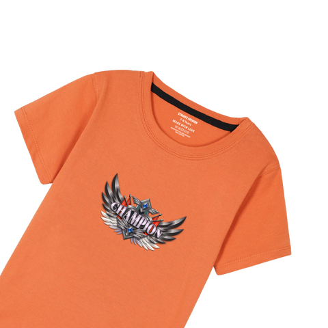 ORANGE GRAPHICS CHAMPION T-SHIRT