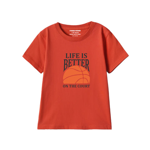 RED GRAPHICS LIFE COURT T-SHIRT
