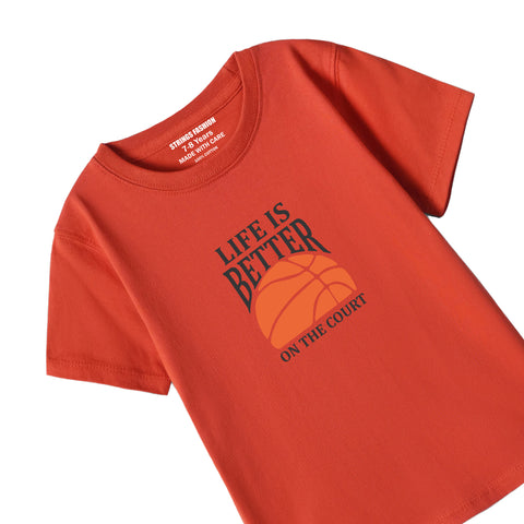 RED GRAPHICS LIFE COURT T-SHIRT