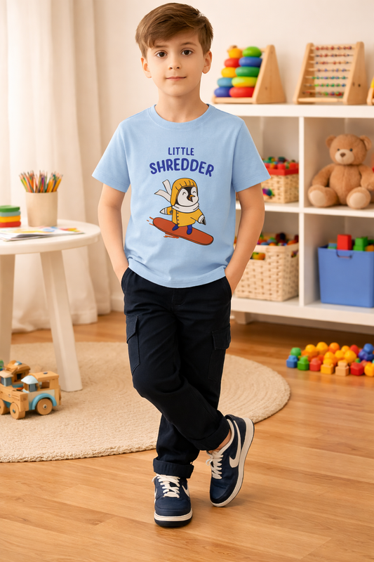 SKY BLUE GRAPHIC T-SHIRT PRINTED SHREDDER 1024