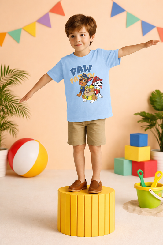 SKY BLUE GRAPHIC T-SHIRT PRINTED PAW PATROL 1024