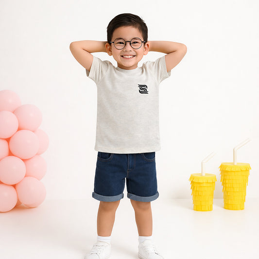 GREY WHITE POPCONE BOYS SHIRT 1024