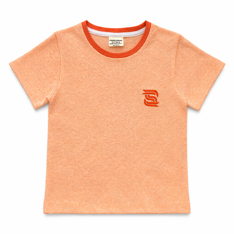 ORANGE WHITE POPCONE BOYS SHIRT